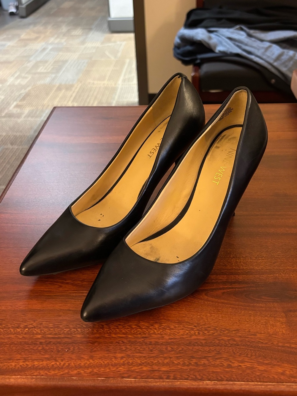 Nine West Black Pointed-Toe Pumps